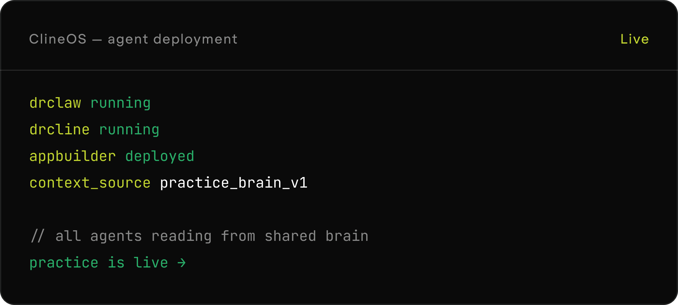 Agents deploy. All reading from the same brain.